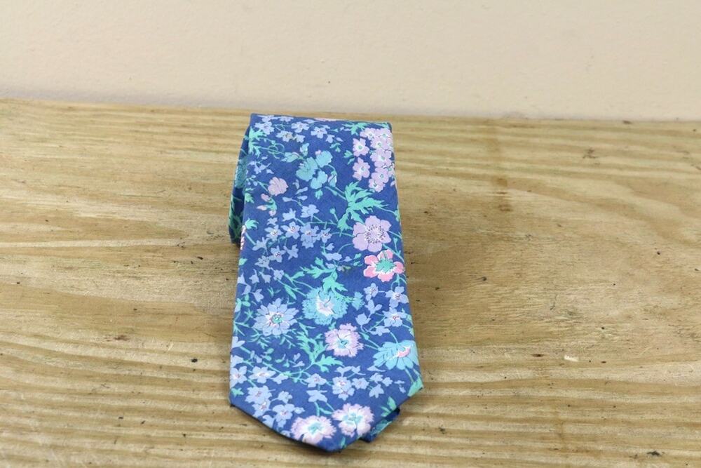 Liberty of London Ties Mens Floral Wild Flowers Print 100% Cotton Vintage USA